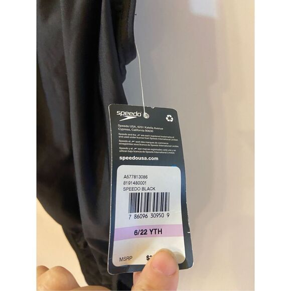 Speedo Pro Lt. Suit size 6 little girls. Black racerback Swim Team NEW $40 - Picture 3 of 5